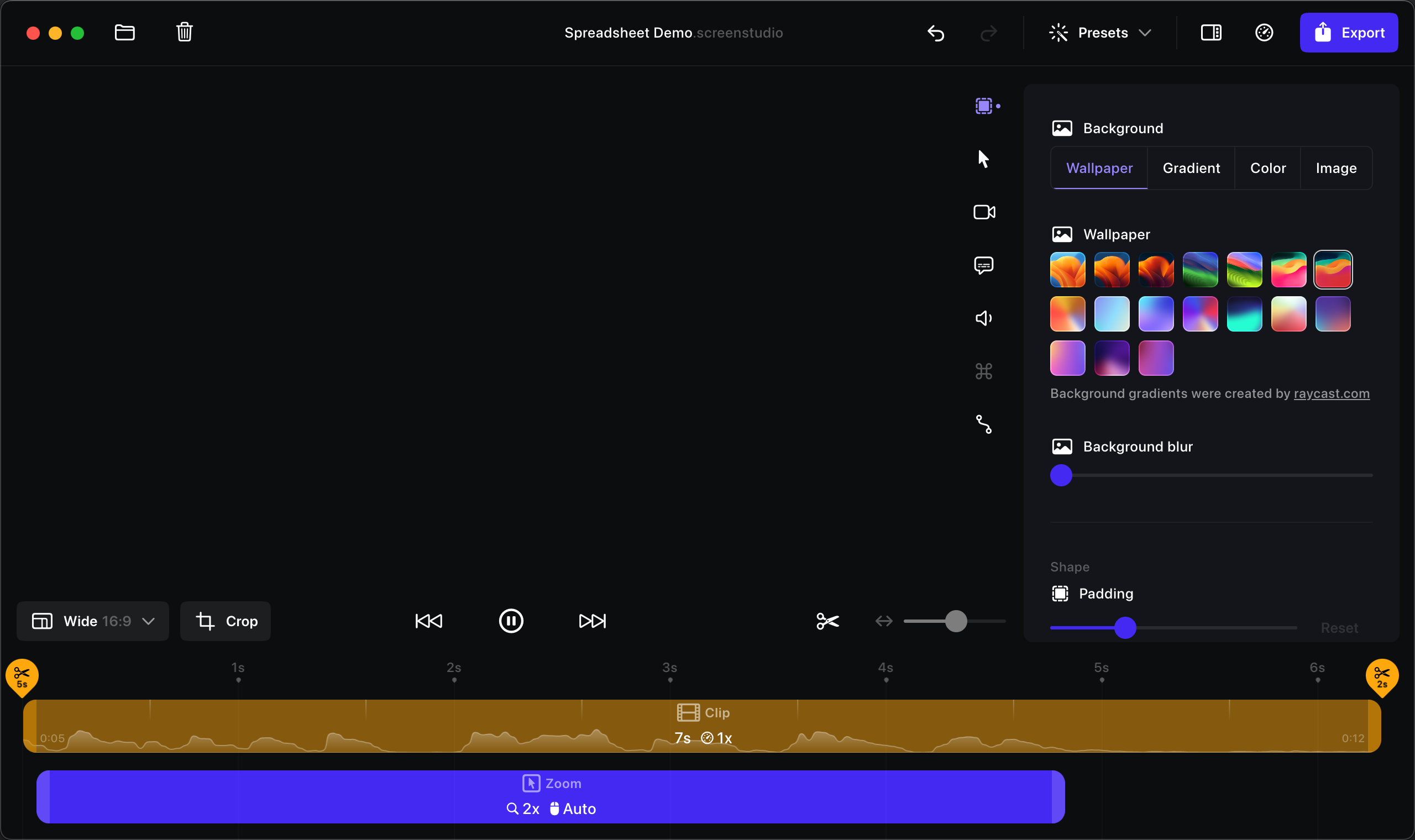 Screen Studio App UI